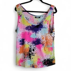 Pink and Orange Sleeveless Graphic Tank Top